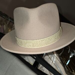 Paul Fredrick Wool Tan Hat with Cream Band